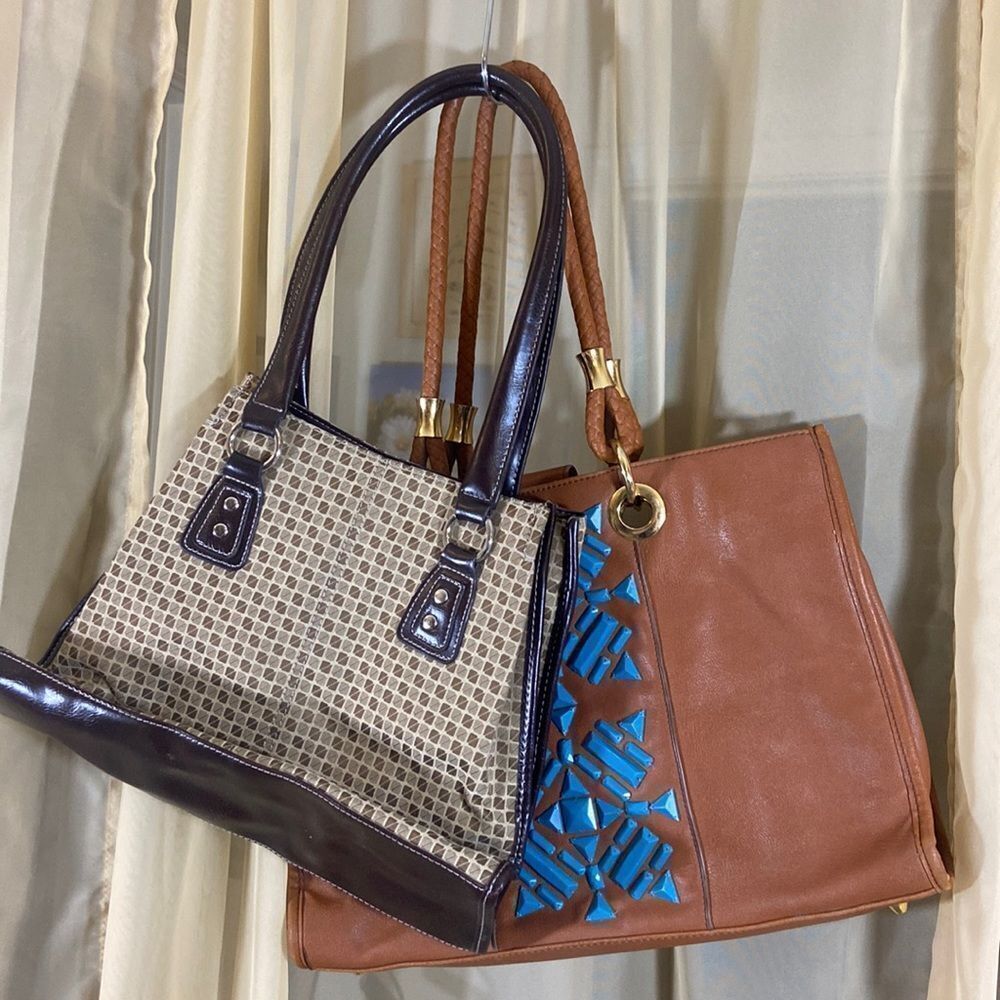 2pc NINE CO & IMAN WOMEN BAGS BROWN